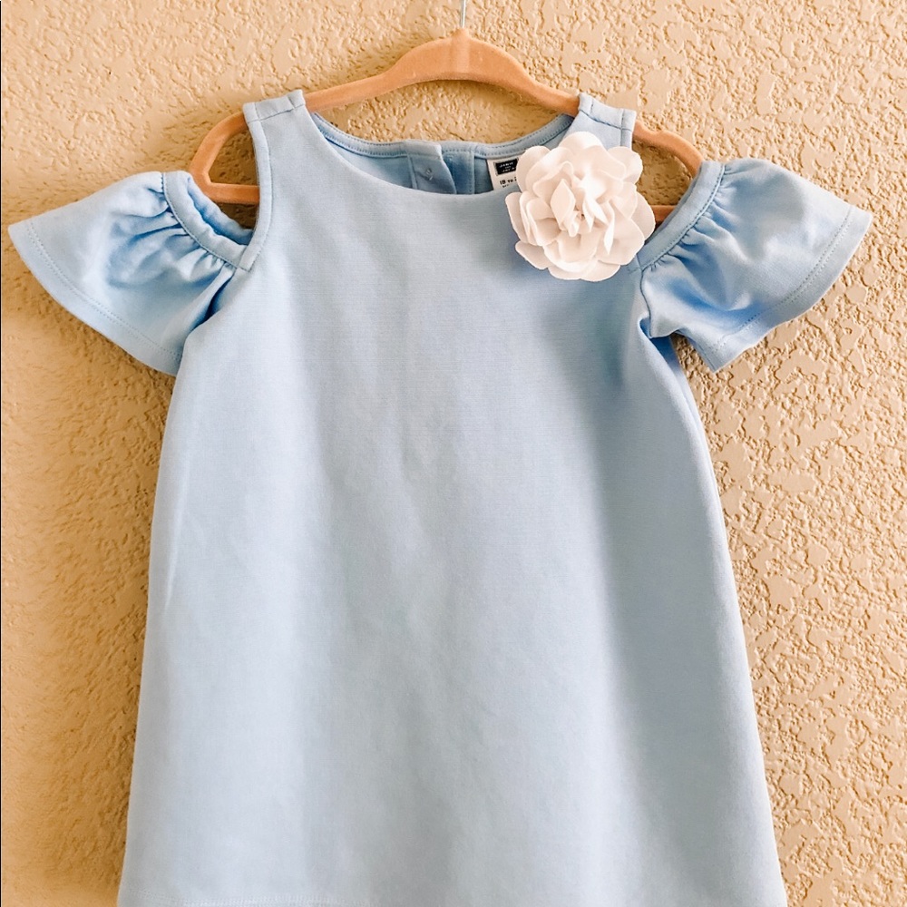 Janie and Jack blue with white flower dress.